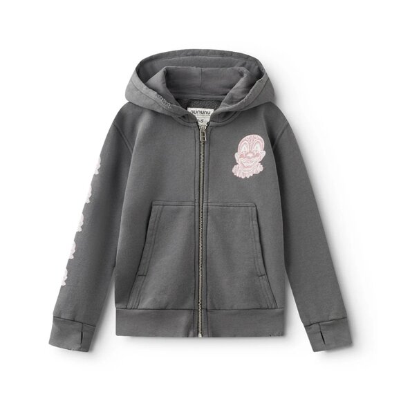 Nununu x Mr. Cartoon Zipup Hoodie in Grey - Picture 1 of 5